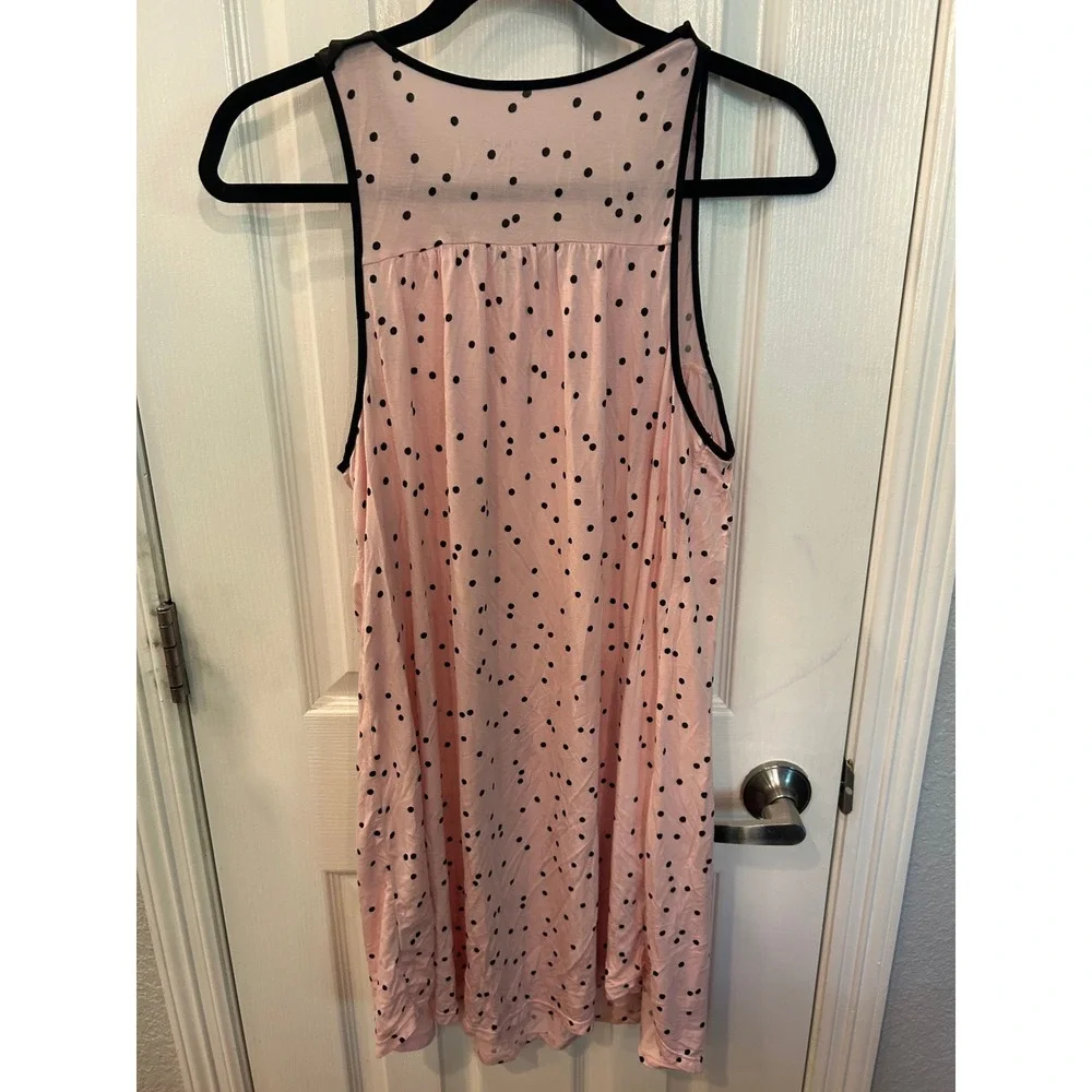 ❤️ Kate‎ Spade Nightgown Pink Polka Dot Bow Shoulder Modal Chemise Sleepwear S